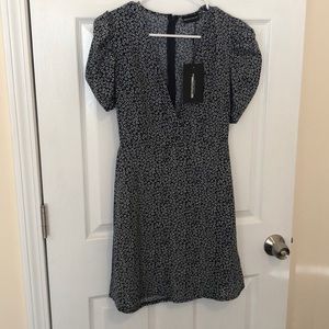 Pretty little thing blue and white dress